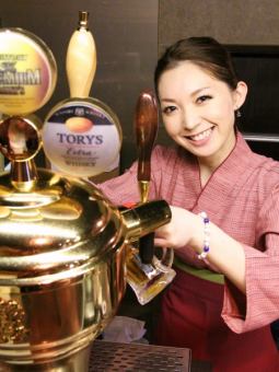 お好きなお料理とともに！がぶのみプラン！生ビールOK単品飲み放題2000円