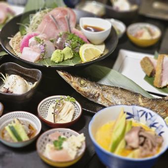 【きまぐれ極上コース】お造り・焼物・揚げ物に甘味も含む＜料理のみ全14品＞9000円(税込)