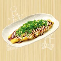 奶酪扁面包，上面铺满葱花