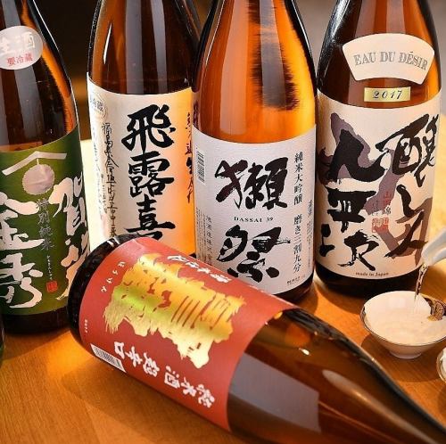 広島地酒を海の幸や逸品と