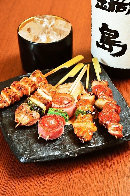 We offer a wide variety of local chicken and local sake.