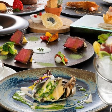 鮑, 마츠자카 쇠고기, 조금씩 점심 코스