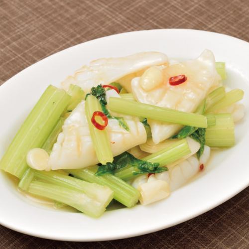 [Seishi Hanae] 盐炒蒙古鱿鱼和青菜