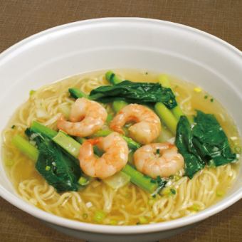 [Ebi ramen] Shrimp and greens noodles with salt sauce