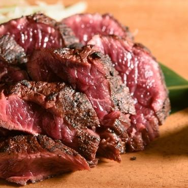 Beef sagari rare steak