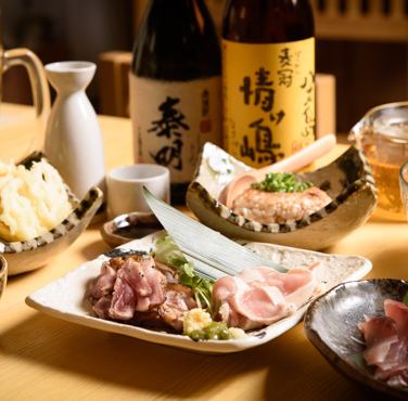 Enjoy chicken tataki, meat tataki, oden, and more with local sake!