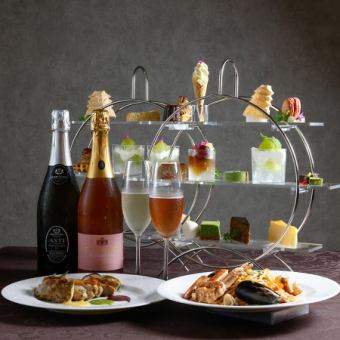 Raycafeのプチアフタヌーンティースタンドコース全12品3500円※選べるメイン・ドリンク1杯付き