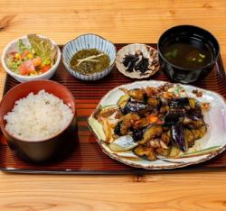 なす味噌炒め定食