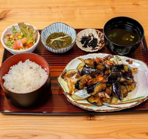 なす味噌炒め定食