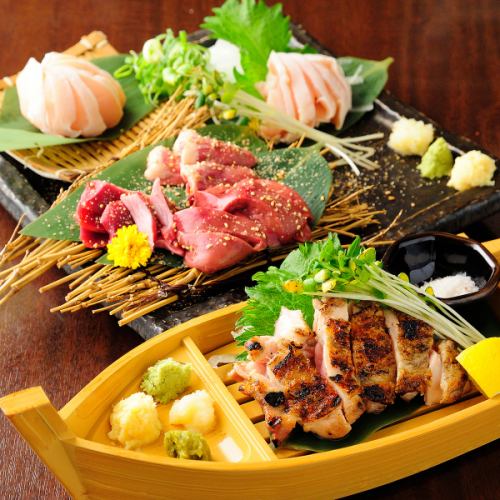 Assortment of 5 types of chicken sashimi/Tataki Hyuga chicken