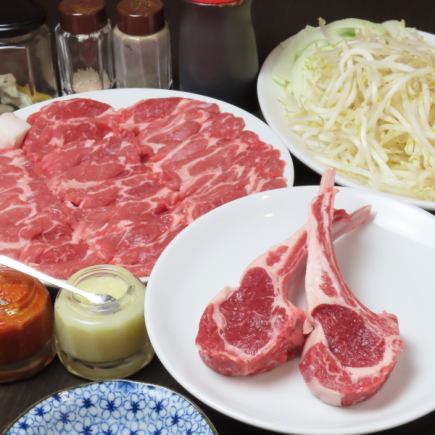 【生ラム＆ラムチョップ】贅沢ラム肉食べ♪ラムチョップ付きコース 3100円(税込)