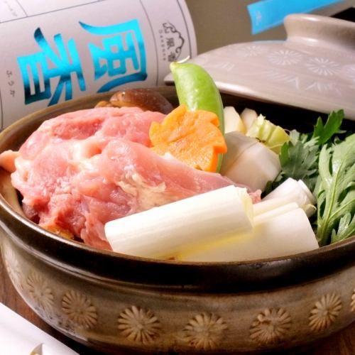 コースの揚物を＋500円で鍋に変更できます♪