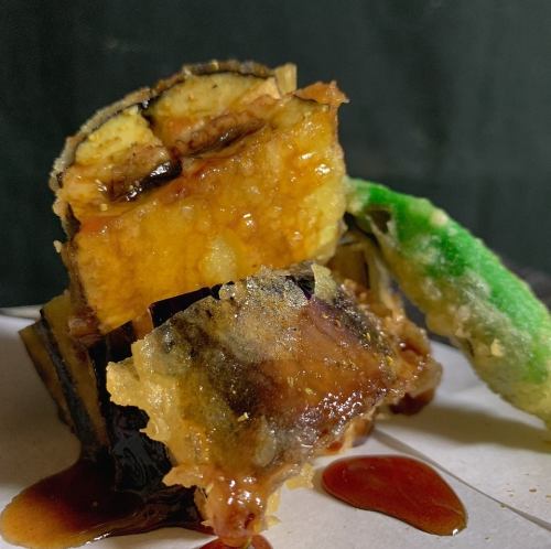 鰻と茄子の挟み揚げ