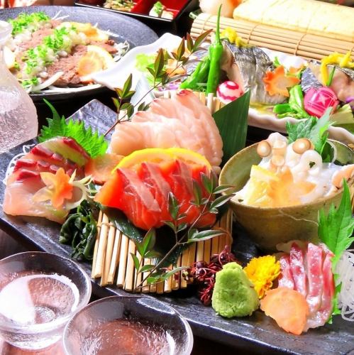 厳選された鮮度の高い刺身