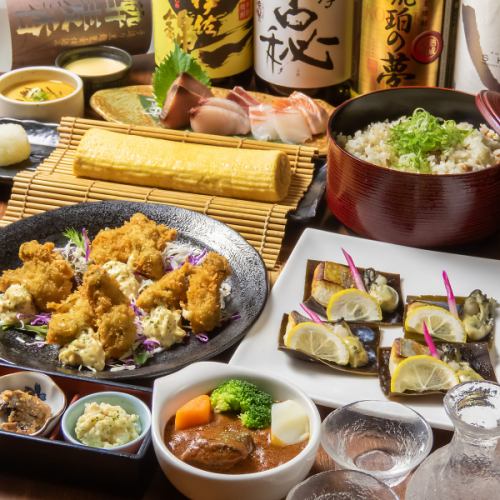 旬の食材を使った料理が堪能できるコースを飲み放題付でご用意しております！