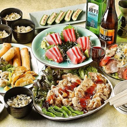 Knifeya的便宜Omakase套餐，7道菜，附2小时无限畅饮，3,300日元！