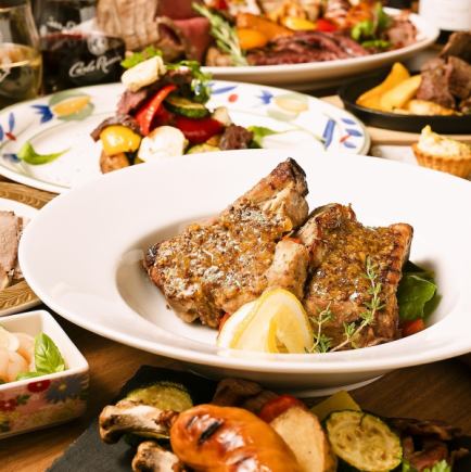 【贅沢肉料理×選べる生パスタ・ピザコース/全9品】3時間◆生ビール付飲放◆5500⇒5000円/忘年会