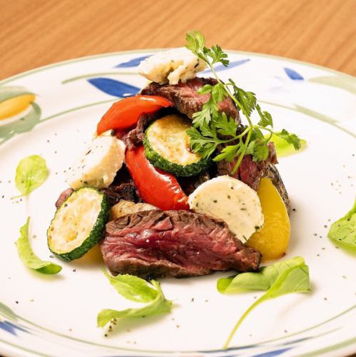 牛ハラミのビステッカ ゆずガーリックバターソース