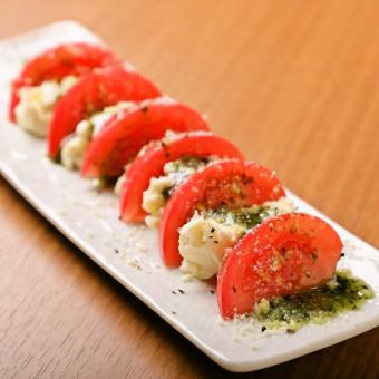 ゆず蜜クリームチーズとトマトのジェノバ風