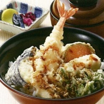 Bowl of rice and fried fish