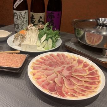 [Shabu hot pot course] Akadama Momiji chicken shabu hot pot course [5 dishes with all-you-can-drink (including hot pot) 5,000 yen] *Reservation 3 days in advance