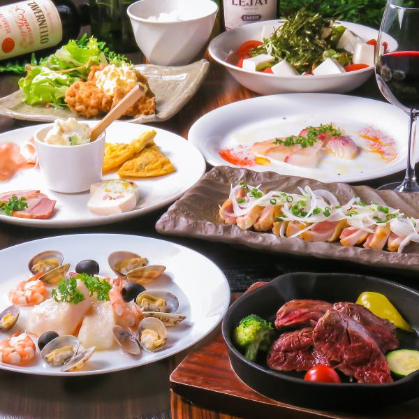 【各種宴会に】　充実のメイン含む120分飲み放題付きコース他　2500円(税込)から◎