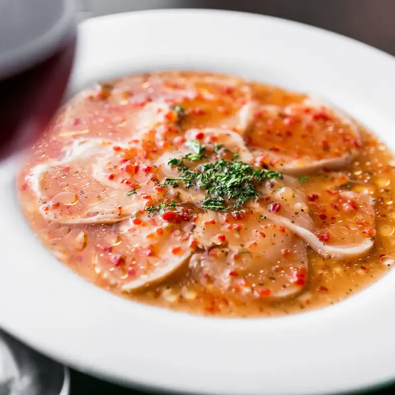 Chicken thigh carpaccio