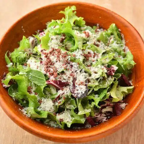 Colorful vegetable Caesar salad