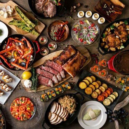 期間限定『全120品食べ放題飲み放題コース』牛ステーキや肉寿司含 3H飲み放題付 5480円→3980円