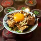 Braised golden egg (Yukke style)