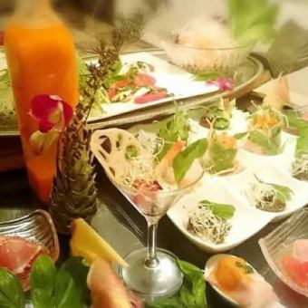Sunday to Thursday only ☆ Ladies' night course with 11 dishes (6 appetizers, 1 dessert) and 3 hours of all-you-can-drink ☆ 5,500 yen → 5,000 yen (tax included)!!