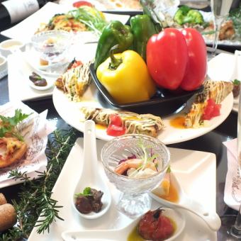 Luxurious ☆ 15 dishes (8 appetizers, 1 dessert) with 2 hours of all-you-can-drink ☆ [Luxurious Italian] course 6,000 yen (tax included)