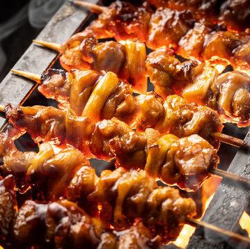 炭が香る極上の串もの