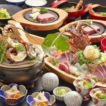 『極上コース』お造り五種盛りと金目鯛の炉端焼き！3時間飲み放題付き【10品7000円→6000円】