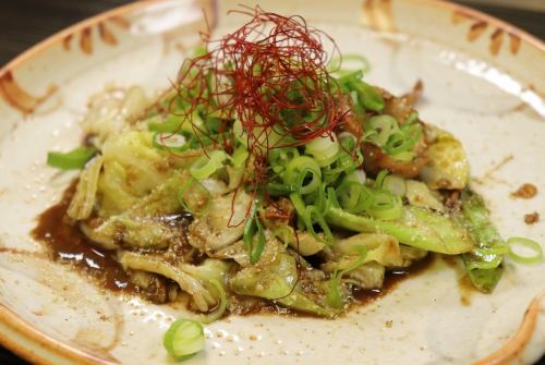 九条ねぎときゃべつの濃厚イカゴロ焼き