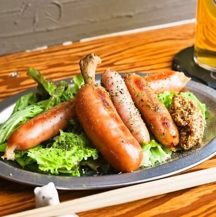 Assortment of 4 kinds of beer sausages