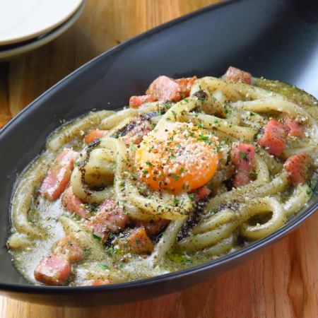 <SEA SAW>Carbonara udon with seaweed sauce