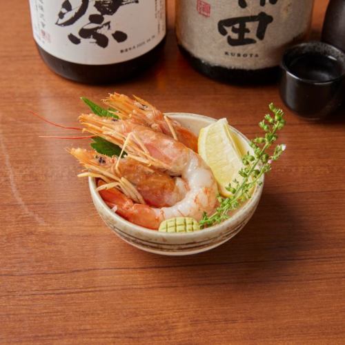 Red shrimp sashimi