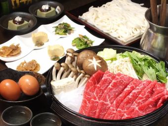 Dinner sukiyaki course ≪Japanese black beef thigh sukiyaki course≫ 5,000 yen (per person)