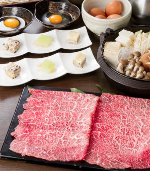 Dinner sukiyaki course ≪Wagyu beef top loin sukiyaki course≫ 6,500 yen (per person)