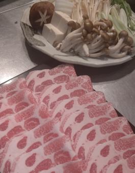 Dinner course ≪Nanshu Farm/Pork shoulder loin shabu-shabu course≫ 3,500 yen (for one person)