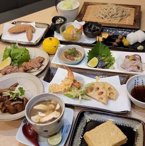 【おまかせコース】本日の魚3種や天ぷら(車海老・旬菜2種)、〆の蕎麦などの豪華な《全8品》★4500円(税込)