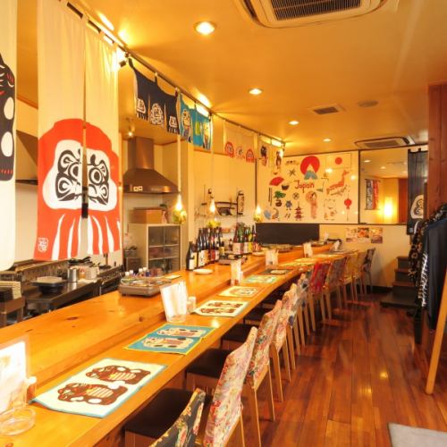 一張巨大的整體式吧台桌♪