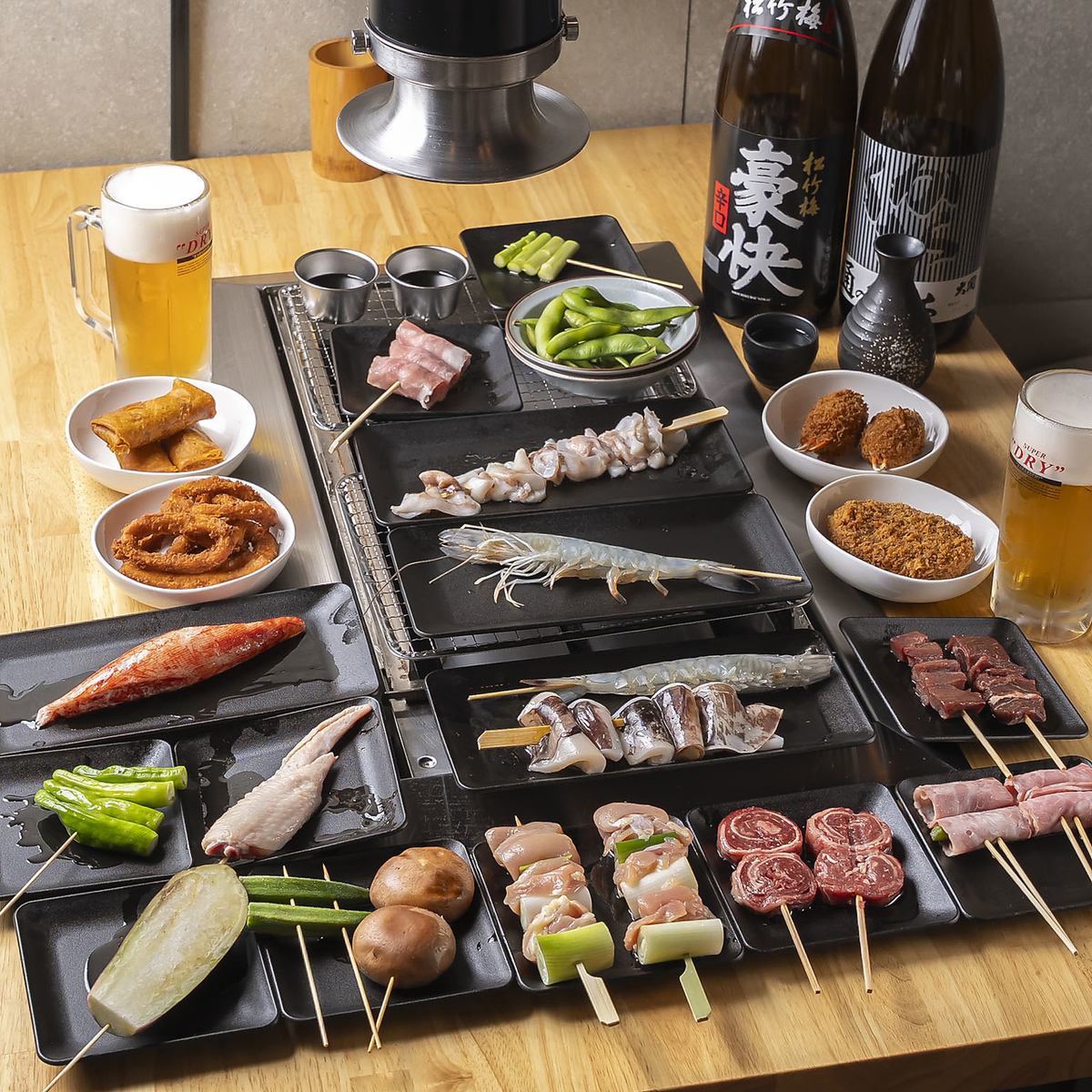 【難波駅スグ◎】卓上の串焼きを楽しむ◎