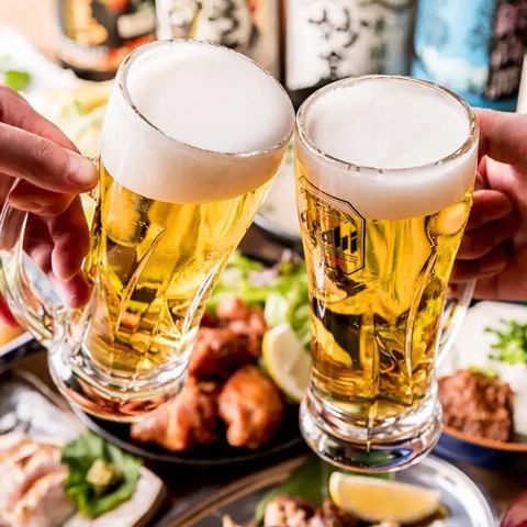 生ビール付き！アラカルト料理を楽しめるの2時間制飲み放題が2180円～！