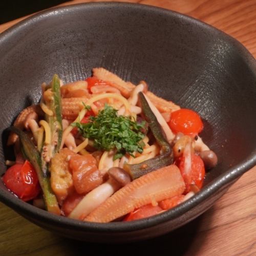 素材を楽しむゴロゴロ野菜の和風パスタ