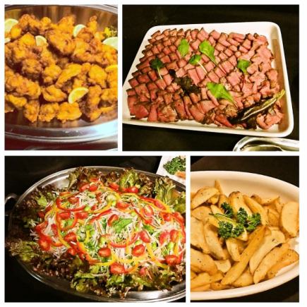 120 minutes cooked dishes with unlimited drinks 6 items 3000 yen course ⇒ free of charge for one secretary with use of more than 50 people ♪