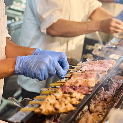 Authentic charcoal grilled yakitori
