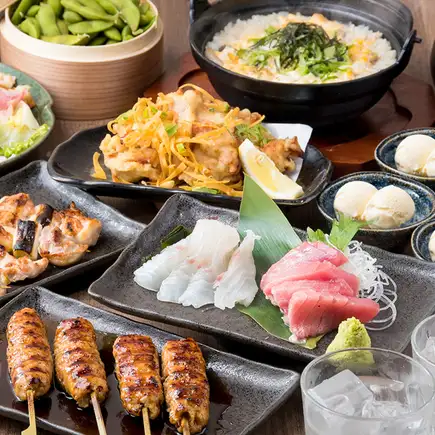 【宴会】【お手軽コース★2h人気銘柄日本酒,焼酎も◎プレミアム飲放付】料理7品を楽しめるコース