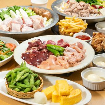[Only now!! Great value Tori-chan course] Chicken yakiniku + raw chicken with all-you-can-drink for 2 hours♪ Total 6 dishes 2800 yen (tax included)